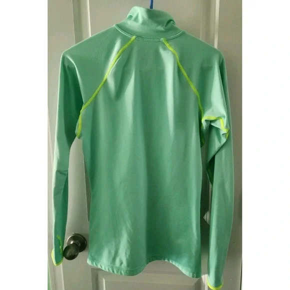 Nike Pro 1/4 Zip Pullover Long Sleeve Jacket Green Polka Dot Womens Medium - Picture 8 of 8